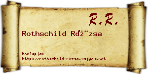 Rothschild Rózsa névjegykártya